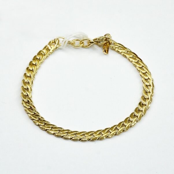 Pulsera Lotus Style | Cadena Barbaraca en Acero IP Gold